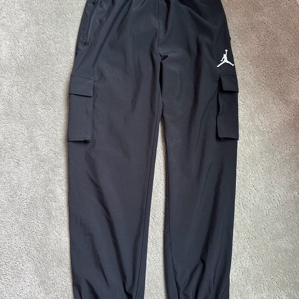 Jordan Black Jogger Pants with Red Jumpman Logo